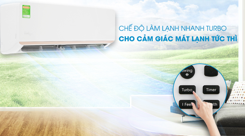 Làm lạnh nhanh Turbo - Máy lạnh Electrolux Inverter 1.5 HP ESV12CRR-C2
