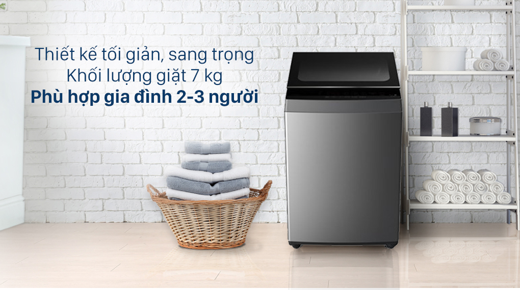 Máy giặt Toshiba 7 Kg AW-L805AV (SG) - Thiết kế tối giản, khối lượng giặt 7 kg