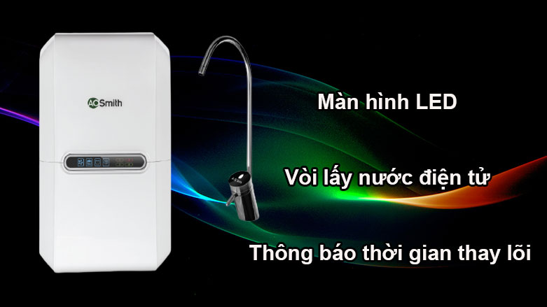 Máy lọc nước AOSmith AR75-A-S2 | Màn hình LED, Vòi lấy nước điện tử, Thông báo thời gian thay lõi