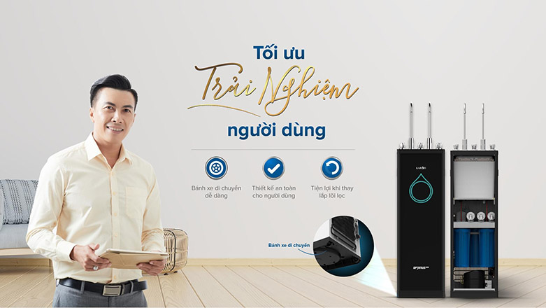 Máy lọc nước RO Optimus Duo Karofi O-D138 | Máy lọc nước RO Optimus Duo Karofi O-D138 | Thiết kế tiện lợi cho việc thay và lắp lõi lọc, công nghệ lọc 8 cấp - 7 lõi mạnh mẽ