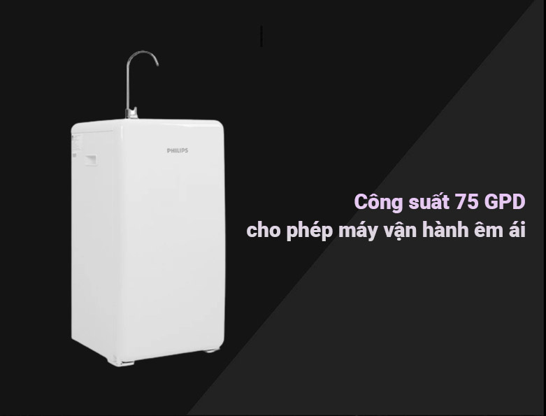 Máy lọc nước RO Philips ADD8960 | Công suất 75 GPD cho phép máy vận hành êm ái
