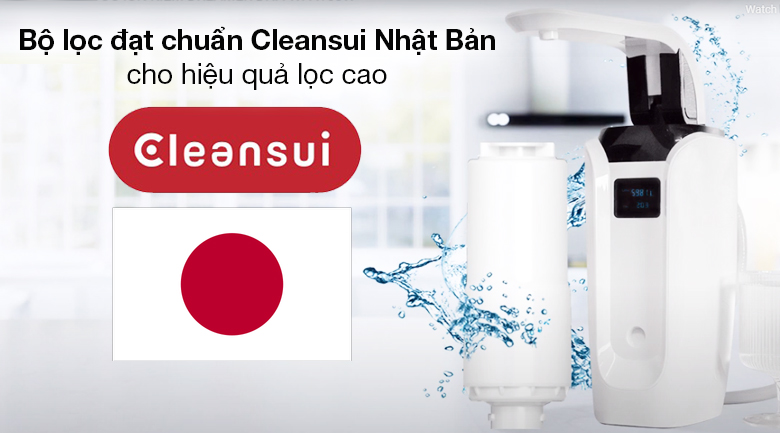 Máy lọc nước ion kiềm Dreamer WPA160W - Trang bị bộ lọc đạt tiêu chuẩn Cleansui Nhật Bản uy tín, đảm bảo hiệu quả lọc tối ưu