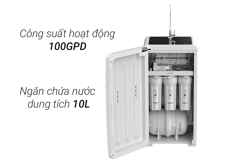 Máy lọc nước RO Philips ADD8970 | Ngăn chứa nước có dung tích 10L, công suất hoạt động 100GPD