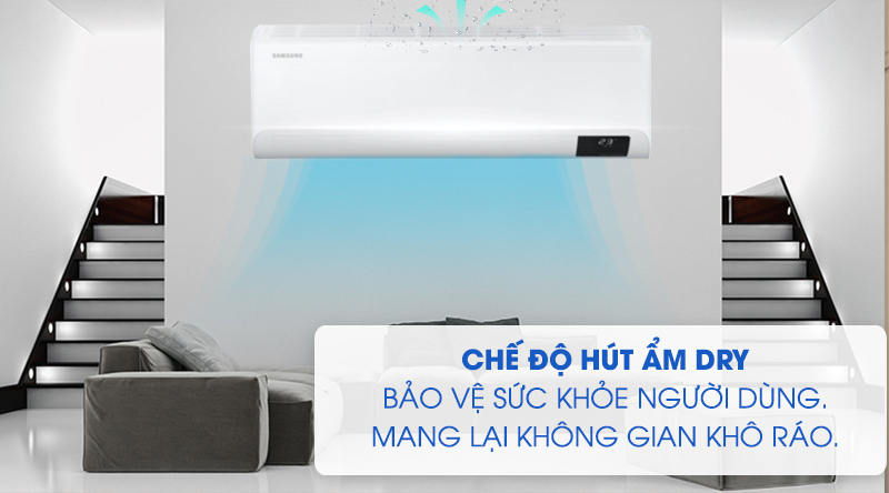 Máy lạnh Samsung Wind-Free Inverter 2.5 HP AR24TYGCDWKNSV-Tạo không gian khô ráo, bảo vệ sức khỏe người dùng với chế độ hút ẩm