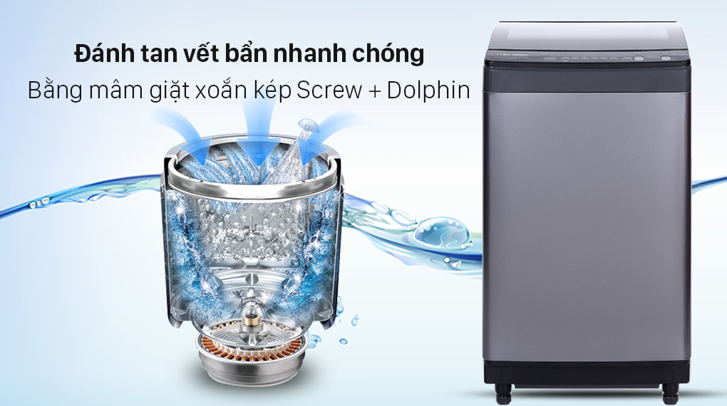Máy giặt Sharp Inverter 9.5 Kg ES-X95HV-S - Mâm giặt xoắn kép