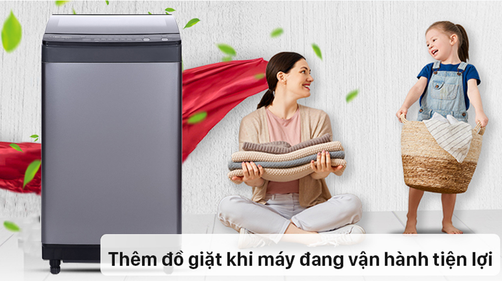 Máy giặt Sharp Inverter 9.5 Kg ES-X95HV-S - Thêm đồ tiện dụng khi đang vận hành