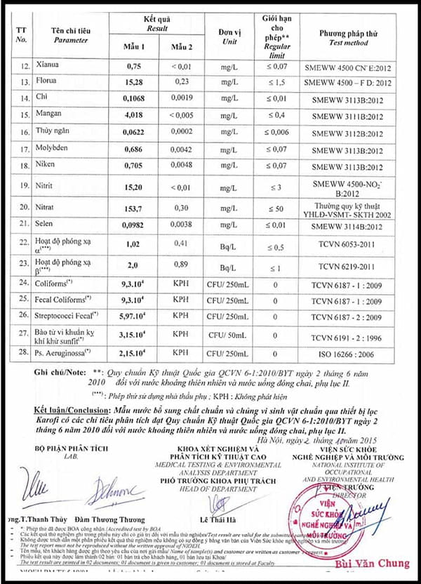 giấy chứng nhận Karofi K8I-1