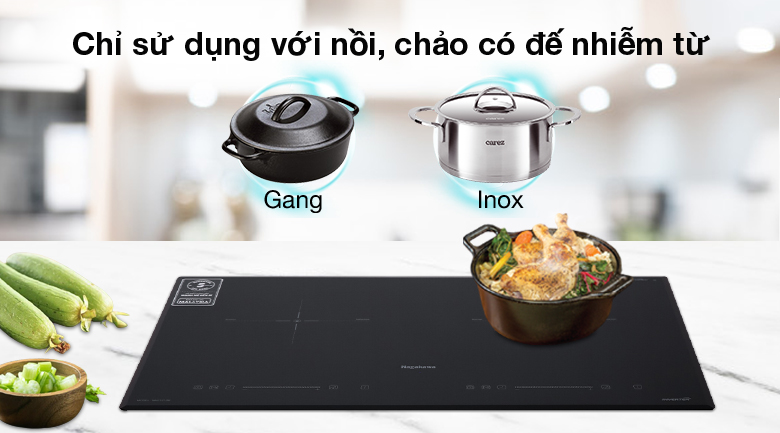 Kén nồi - Bếp từ đôi Nagakawa NAG1213M