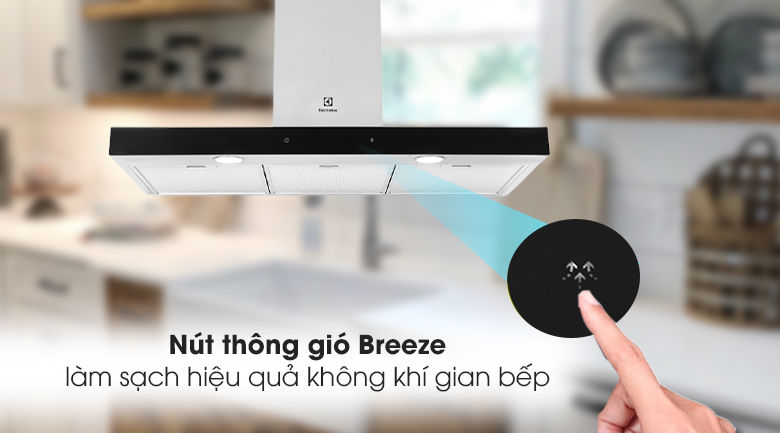 Nút thông gió Máy hút mùi áp tường Electrolux LFT769X