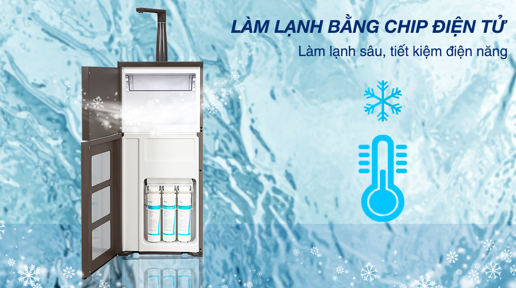 Làm lạnh bằng chip điện tử - Máy lọc nước RO nóng lạnh Toshiba TWP-W1905SV(MB) 3 lõi