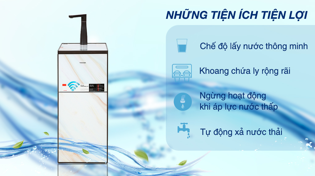 Tiện ích - Máy lọc nước RO nóng lạnh Toshiba TWP-W1905SV(MB) 3 lõi