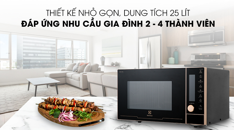 Thiết kế nhỏ gọn của Lò vi sóng Electrolux EMG25D89GGP 25 lít