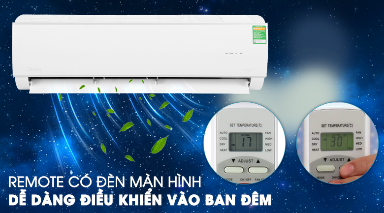 Máy lạnh Midea Inverter 2 HP MSAFA-18CRDN8 - Remote có đèn màn hình tiện lợi