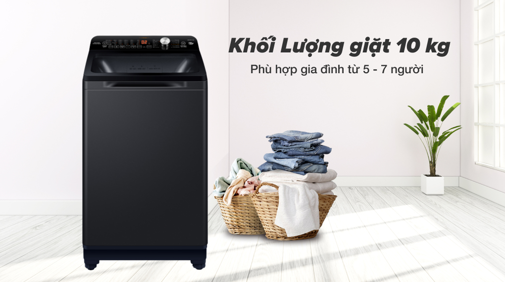 Máy giặt Aqua 10 Kg AQW-FR101GT BK - Đáp ứng nhu cầu 5 - 7 người
