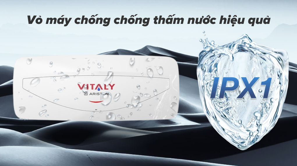 Máy nước nóng gián tiếp Ariston 20 lít 2500W VITALY 20 SLIM 2.5 FE - Vỏ chống thấm nước chuẩn IPX1