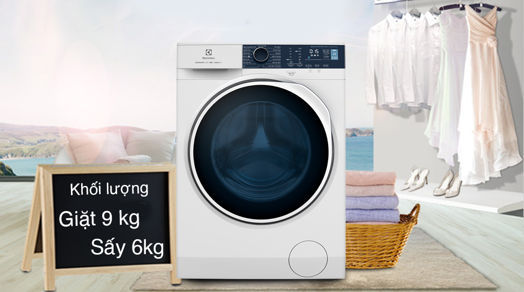 Máy giặt sấy Electrolux Inverter 9 kg EWW9024P5WB-Khối lượng giặt 9kg, sấy 6kg, thích hợp cho gia đình từ 3 - 5 người