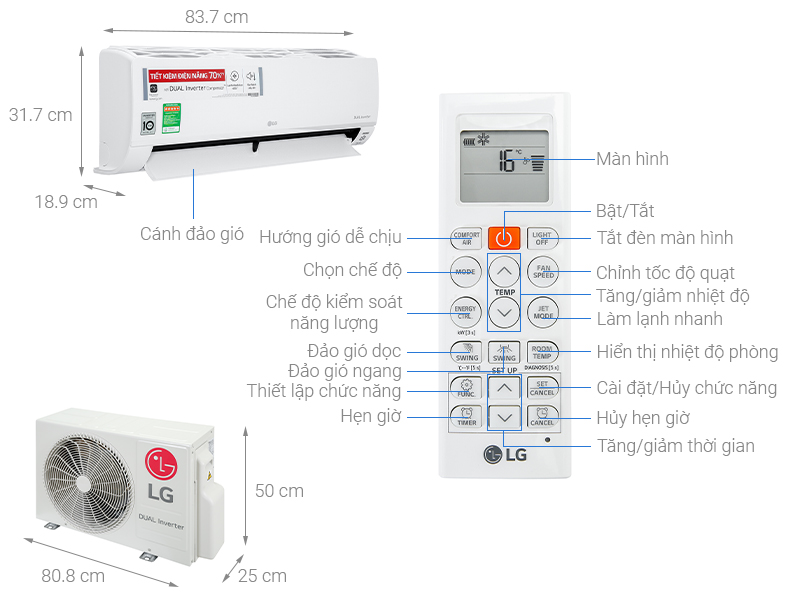 Máy lạnh LG Inverter 1.5 HP V13API1