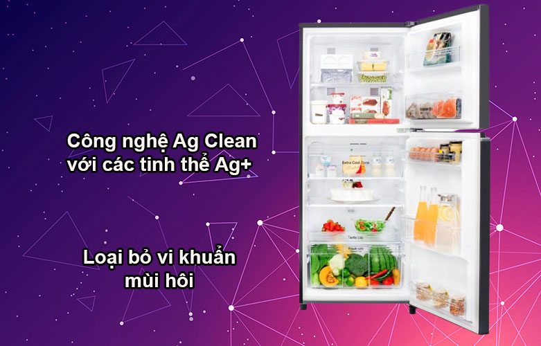 Tủ lạnh Panasonic Inverter 188 lít NR-BA229PKVN | Công nghệ Ag Clean với tinh thể Ag+, Loại bỏ vi khuẩn mùi hôi