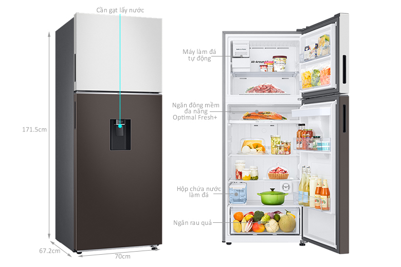 kích thước Tủ lạnh Samsung Bespoke Inverter 382 lít RT38CB6784C3SV