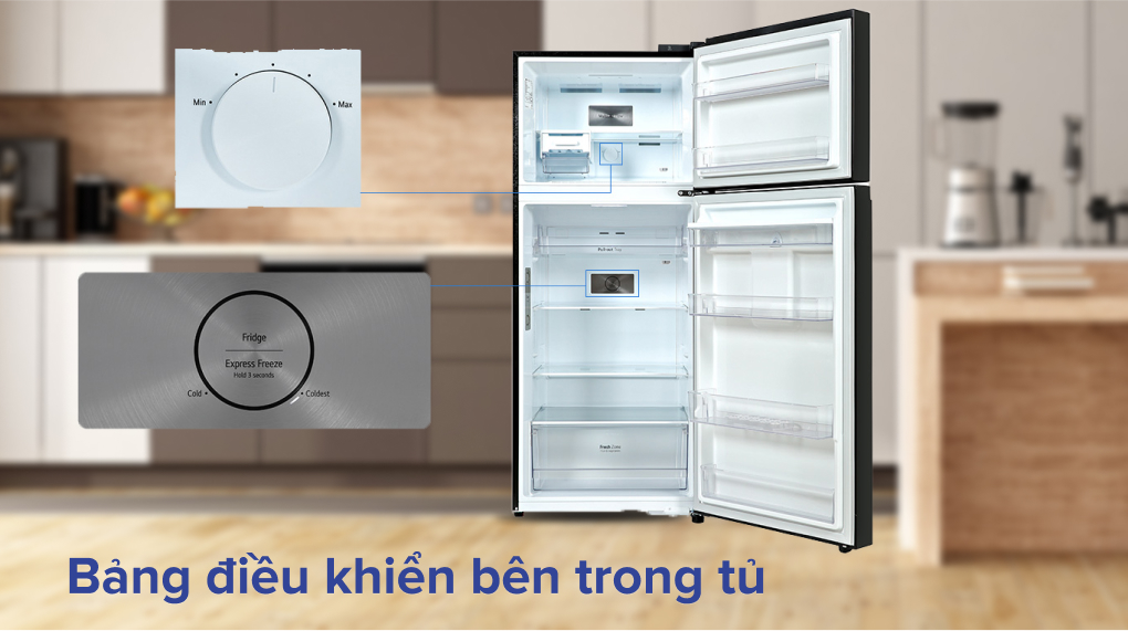 Tủ lạnh LG Inverter 374 Lít GN-D372BL - Bảng điều khiển bên trong tủ