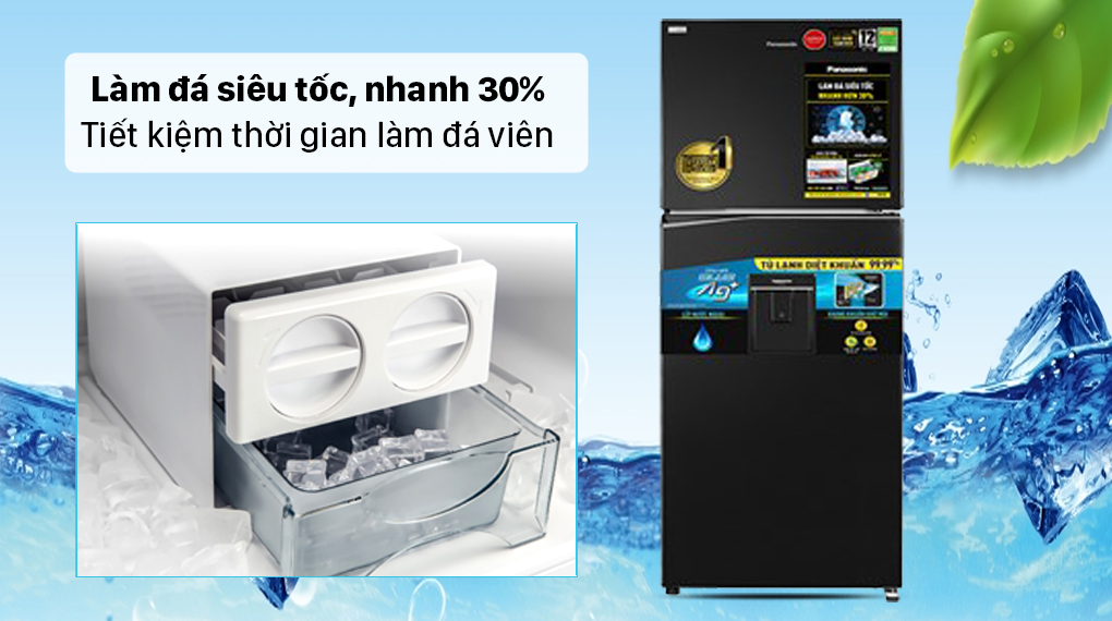 Tủ lạnh Panasonic Inverter 326 lít NR-TL351GPKV - Làm đá nhanh
