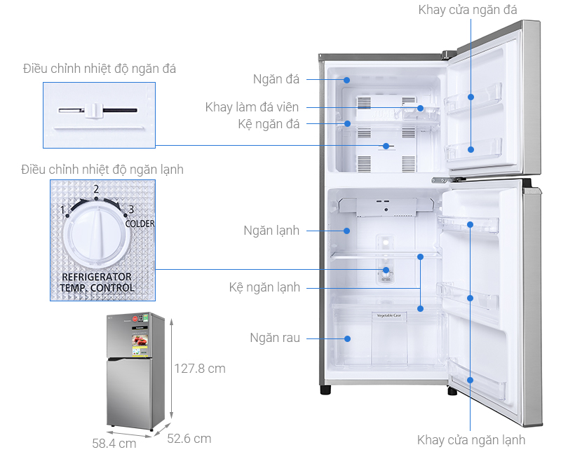 Thông số kỹ thuật Tủ lạnh Panasonic Inverter 170 lít NR-BA190PPVN