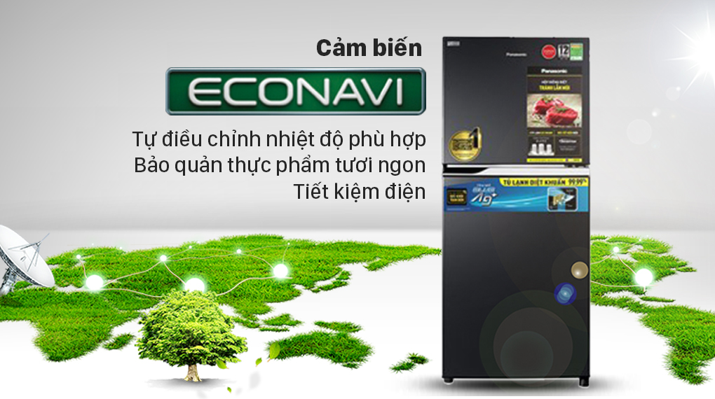 Tủ lạnh Panasonic Inverter 234 lít NR-TV261BPKV với cảm biến thông minh Econavi