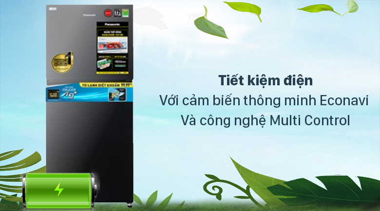 Tủ lạnh Panasonic Inverter 268 lít NR-TV301VGMV - Tiết kiệm điện năng